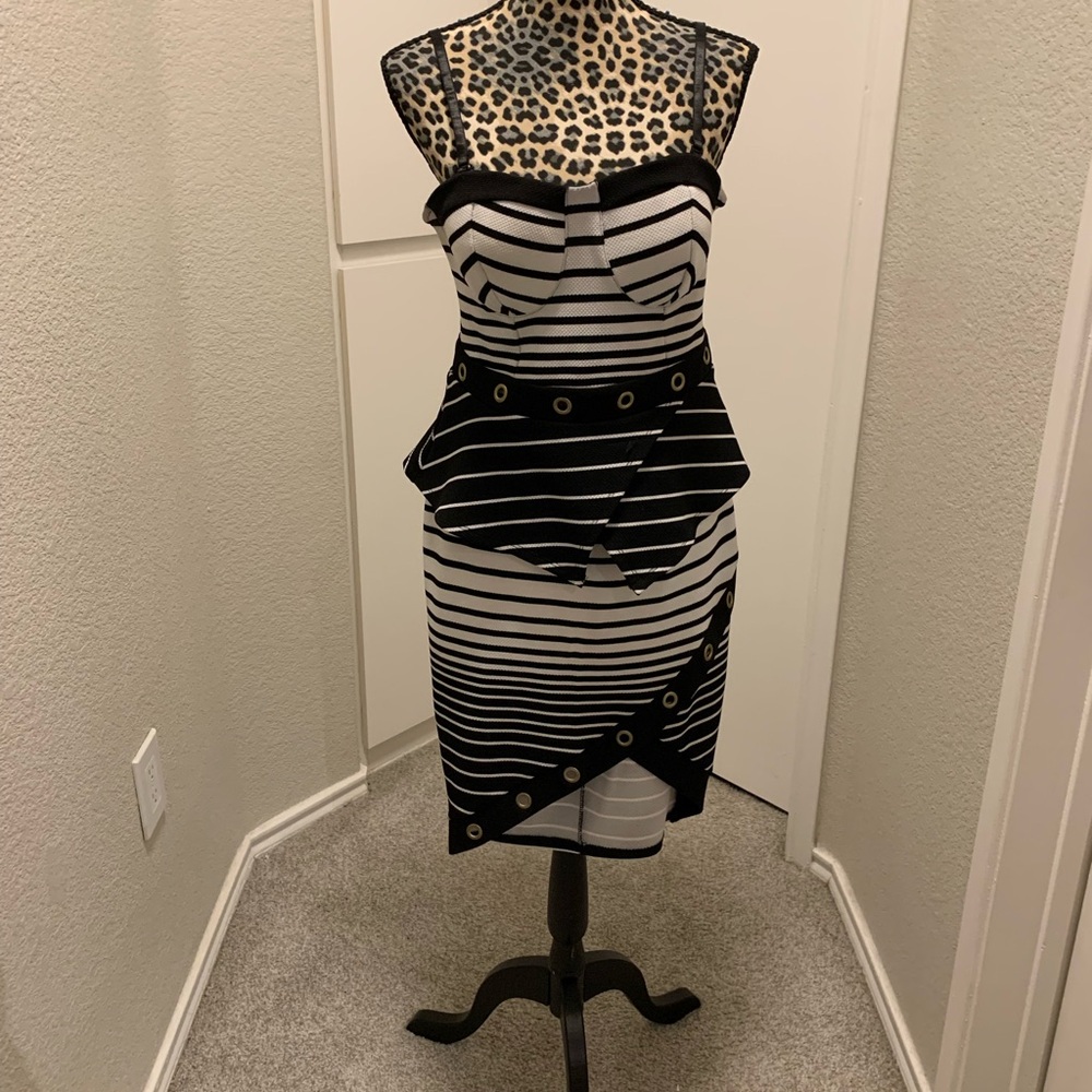 Material Girl Black and White Striped Skirt Set